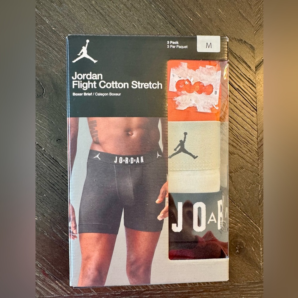 Jordan Flight Cotton Stretch 3 Pack Men’s Medium Boxer Briefs. NWT